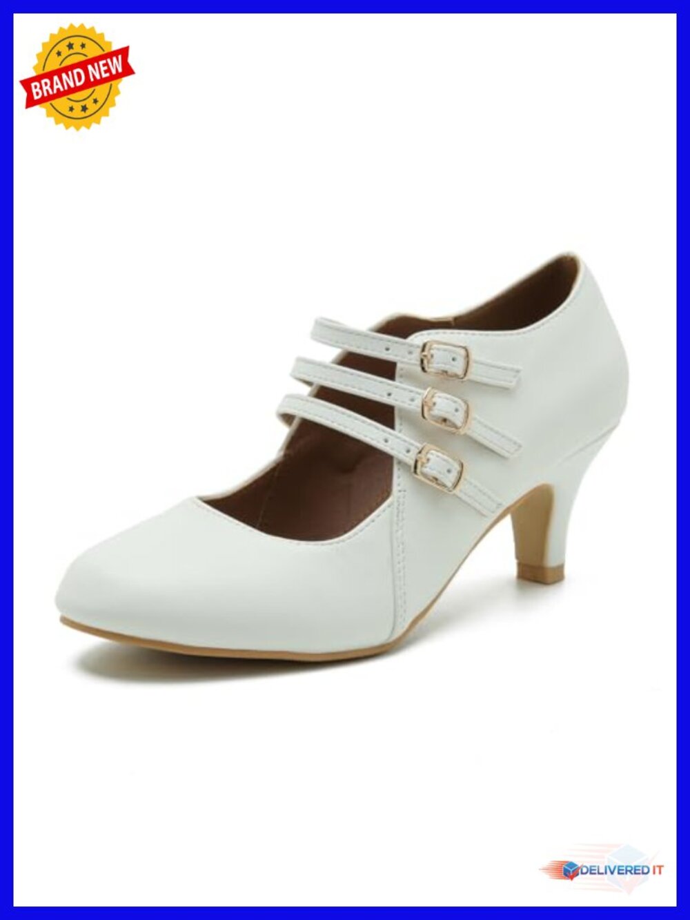 Mary Jane Pumps Round Toe Low Heel Wedding Work Office Kitten Heel Comfort Shoes